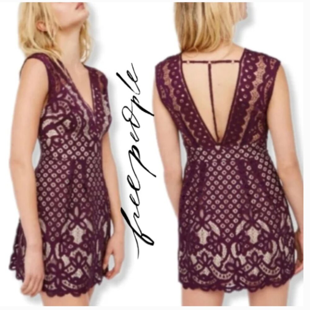 Free People One Million Lovers Lace Mini Dress Size 8